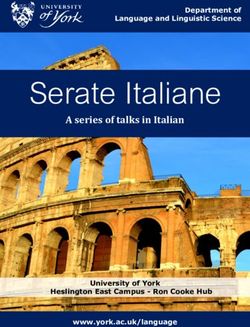 Serate Italiane A series of talks in Italian - Department of Language and Linguistic Science - University of York