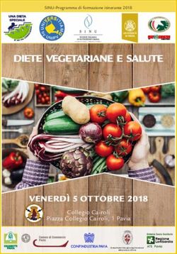 DIETE VEGETARIANE E SALUTE - VENERDÌ 5 OTTOBRE 2018 Collegio Cairoli Piazza Collegio Cairoli, 1 Pavia - UNIPV.News