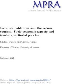 FOR SUSTAINABLE TOURISM: THE RETURN TOURISM. SOCIO-ECONOMIC ASPECTS AND TOURISM-TERRITORIAL POLICIES - MUNICH PERSONAL REPEC ARCHIVE