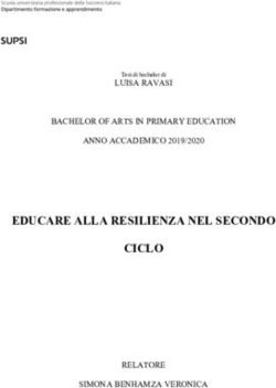 EDUCARE ALLA RESILIENZA NEL SECONDO CICLO - LUISA RAVASI BACHELOR OF ARTS IN PRIMARY EDUCATION ANNO ACCADEMICO 2019/2020 - RELATORE SIMONA ...