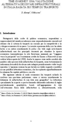 TIME-IS-MONEY: UNA VALUTAZIONE ALTERNATIVA DEI DIVARI INFRASTRUTTURALI IN ITALIA BASATA SUI TEMPI DI TRASPORTO