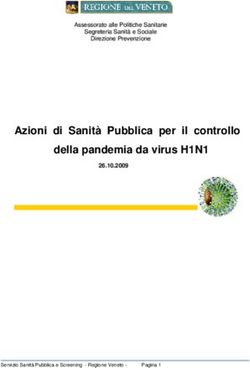 Azioni di Sanità Pubblica per il controllo della pandemia da virus H1N1