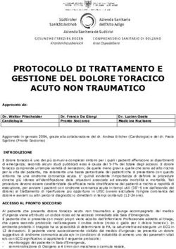 PROTOCOLLO DI TRATTAMENTO E GESTIONE DEL DOLORE TORACICO ACUTO NON TRAUMATICO