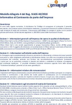Modello Allegato 4 del Reg. IVASS 40/2018 Informativa al Contraente da parte dell'Impresa