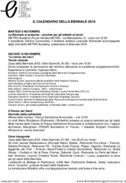 IL CALENDARIO DELLA BIENNALE 2016 - Biennale Enogastronomica