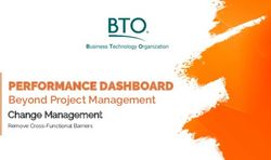 PERFORMANCE DASHBOARD - Beyond Project Management Change Management Remove Cross-Functional Barriers - BTO Research