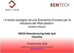 "IL NOSTRO SOSTEGNO AD UNA ECONOMIA CIRCOLARE PER LA RIDUZIONE DEI RIFIUTI PLASTICI" - INEOS MANUFACTURING ITALIA SPA CHEMTEC