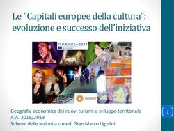Le "Capitali europee della cultura": evoluzione e successo dell'iniziativa - Geografia economica dei nuovi turismi e sviluppo territoriale A.A ...