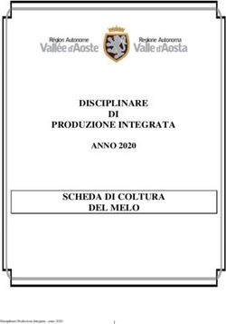 DISCIPLINARE DI PRODUZIONE INTEGRATA SCHEDA DI COLTURA DEL MELO - ANNO 2020