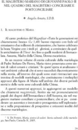 IL MAGISTERO MARIANO DI GIOVANNI PAOLO II NEL QUADRO DEL MAGISTERO CONCILIARE E POSTCONCILIARE