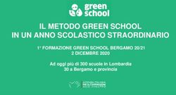 IL METODO GREEN SCHOOL IN UN ANNO SCOLASTICO STRAORDINARIO - 1 FORMAZIONE GREEN SCHOOL BERGAMO 20/21