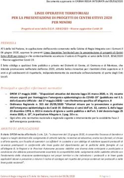 LINEE OPERATIVE TERRITORIALI PER LA PRESENTAZIONE DI PROGETTI DI CENTRI ESTIVI 2020 PER MINORI