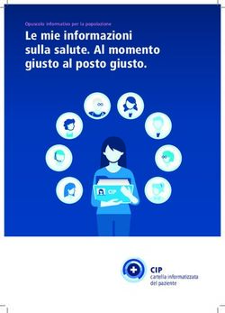 Le mie informazioni sulla salute. Al momento giusto al posto giusto - CIP cartella informatizzata del paziente