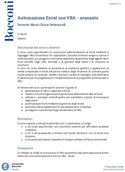 Automazione Excel con VBA - avanzato - Docente: Maria Chiara Debernardi