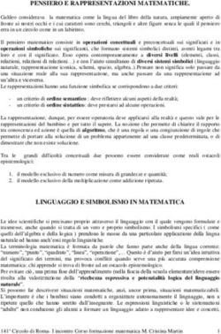 PENSIERO E RAPPRESENTAZIONI MATEMATICHE - IC Via ...