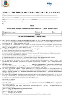 MODULO DI ISCRIZIONE ACCOGLIENZA PRE-SCUOLA A.S. 2021/2022