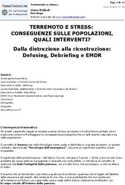 TERREMOTO E STRESS: CONSEGUENZE SULLE POPOLAZIONI, QUALI INTERVENTI?