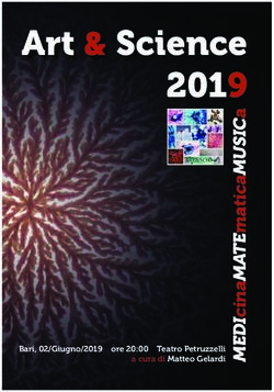 Art & Science 2019 - Bari, 02/Giugno/2019 ore 20:00 Teatro Petruzzelli a cura di Matteo Gelardi - Elle center