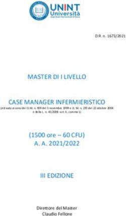 MASTER DI I LIVELLO CASE MANAGER INFERMIERISTICO