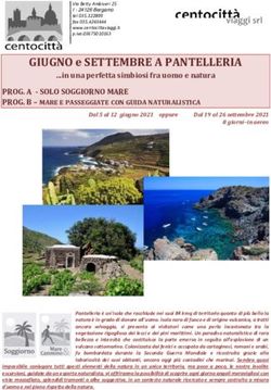 GIUGNO e SETTEMBRE A PANTELLERIA - Centocittà Viaggi