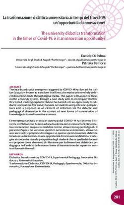 La trasformazione didattica universitaria ai tempi del Covid-19: un'opportunità di innovazione? The university didactics transformation in the ...