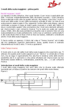 I modi della scala maggiore - prima parte Perché imparare i modi?