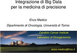 Per la medicina di precisione - Integrazione di Big Data Enzo Medico Dipartimento di Oncologia, Università di Torino
