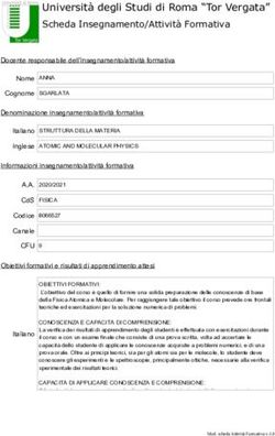 Universit&agrave; degli Studi di Roma "Tor Vergata" Scheda Insegnamento/Attivit&agrave; Formativa