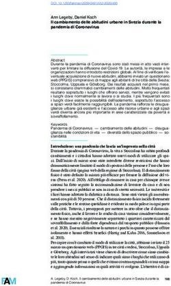 Il cambiamento delle abitudini urbane in Svezia durante la pandemia di Coronavirus - DIVA
