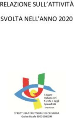 RELAZIONE SULL'ATTIVIT&Agrave; SVOLTA NELL'ANNO 2020