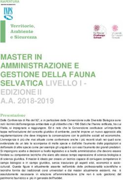 MASTER IN AMMINISTRAZIONE E GESTIONE DELLA FAUNA SELVATICA LIVELLO I - EDIZIONE II A.A. 2018-2019 - Ca' Foscari