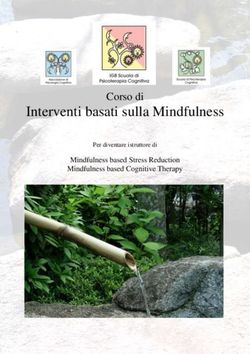 Interventi basati sulla Mindfulness - Corso di Mindfulness based Stress Reduction Mindfulness based Cognitive Therapy - APC SPC