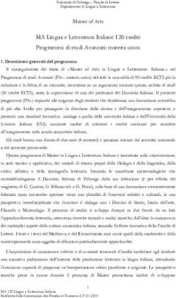 MA Lingua e Letteratura Italiane 120 crediti Programma di studi Avanzati: materia unica