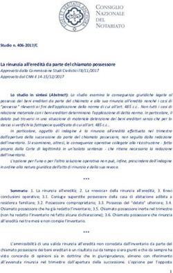 La rinunzia all'eredità da parte del chiamato possessore Studio n. 406-2017/C - Notariato