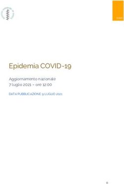 Epidemia COVID-19 Aggiornamento nazionale 7 luglio 2021 - ore 12:00 - DATA PUBBLICAZIONE: 9 LUGLIO 2021 - EpiCentro