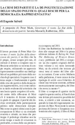 LA CRISI DEI PARTITI E LA DE-POLITICIZZAZIONE DELLO SPAZIO POLITICO. QUALI RISCHI PER LA DEMOCRAZIA RAPPRESENTATIVA? - Rubbettino editore