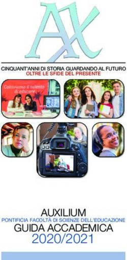 2020/2021 AUXILIUM GUIDA ACCADEMICA - CINQUANT'ANNI DI STORIA GUARDANDO AL FUTURO - Pontificia Facolt&agrave; di Scienze ...