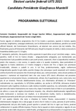 PROGRAMMA ELETTORALE Elezioni cariche federali UITS 2021 Candidato Presidente Gianfranco Mantelli