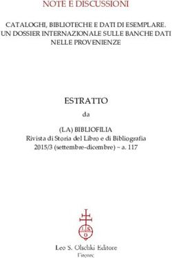 NOTE E DISCUSSIONI ESTRATTO - CATALOGHI, BIBLIOTECHE E DATI DI ESEMPLARE. UN DOSSIER INTERNAZIONALE SULLE BANCHE DATI NELLE PROVENIENZE (LA) ...