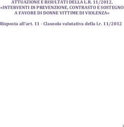 ATTUAZIONE E RISULTATI DELLA L.R. 11/2012, "INTERVENTI DI PREVENZIONE, CONTRASTO E SOSTEGNO A FAVORE DI DONNE VITTIME DI VIOLENZA" - Risposta ...
