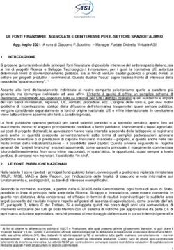 LE FONTI FINANZIARIE AGEVOLATE E DI INTERESSE PER IL SETTORE SPAZIO ITALIANO