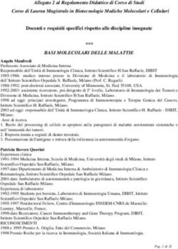 BASI MOLECOLARI DELLE MALATTIE - Corso di Laurea Magistrale in Biotecnologie Mediche Molecolari e Cellulari - Università Vita ...