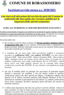 COMUNE DI ROBASSOMERO - Iscrizioni servizio mensa a.s. 2020/2021