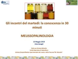 MELISSOPALINOLOGIA Gli incontri del martedì: la conoscenza in 30 minuti - 22 Maggio 2018 Aula Zavagli - izslt.it