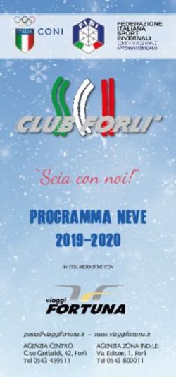 "SCIA CON NOI!" PROGRAMMA NEVE 2019-2020 - WWW.VIAGGIFORTUNA.IT AGENZIA CENTRO: C.SO GARIBALDI, 42, FORL&Igrave; TEL 0543 459511