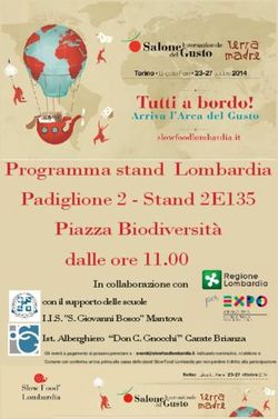 Programma stand Lombardia Padiglione 2 - Stand 2E135 Piazza Biodiversità