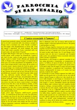 L'unico essenziale &egrave; l'amore! - Parrocchia di San Cesario DM