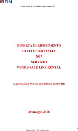 OFFERTA DI RIFERIMENTO DI TELECOM ITALIA SERVIZIO WHOLESALE LINE RENTAL 2017 - 30 maggio 2018 (Approvata da AGCom con delibera 62/18/CIR)