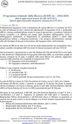 Programma triennale della Ricerca del DICAr 2016/2018 - UniCT