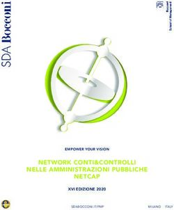 NETWORK CONTI&CONTROLLI NELLE AMMINISTRAZIONI PUBBLICHE NETCAP - XVI EDIZIONE 2020 - SDA Bocconi